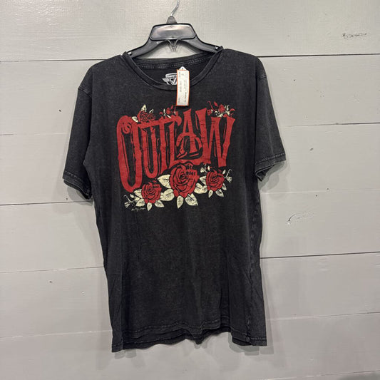 NWT OUTLAW GRAPHIC TEE,GRY RED,M