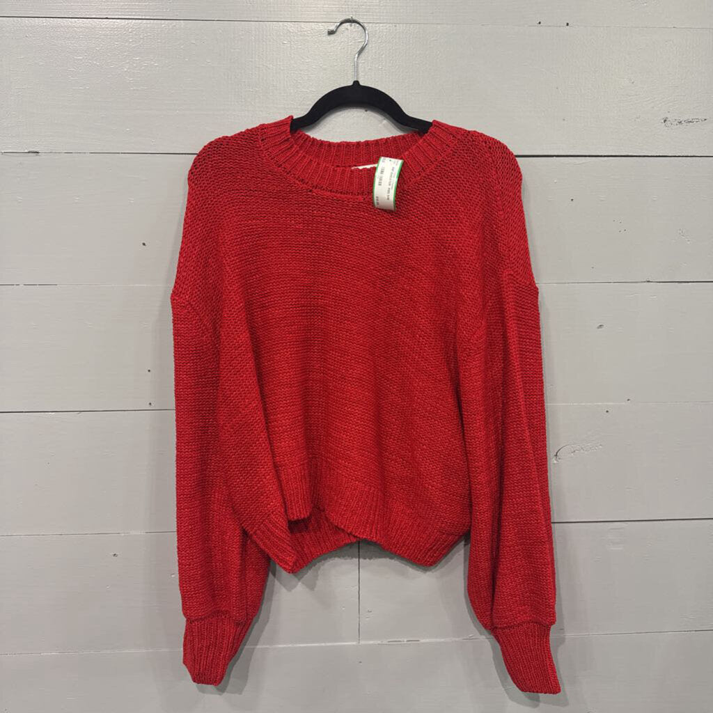 ZENANA,KNIT SWEATER ,RED,S/M