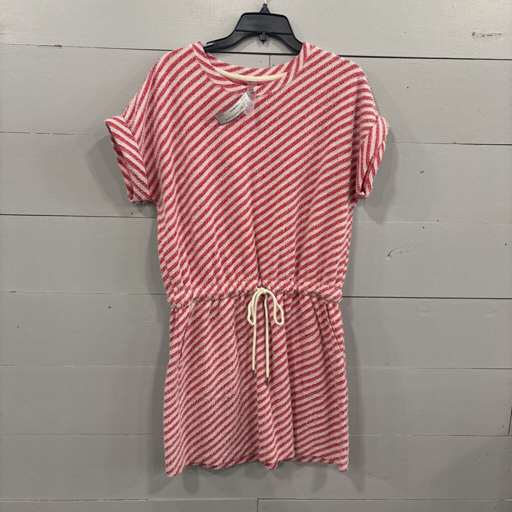 LOU & GREY,BASIC DRESS W/ STRIPES,RED,L