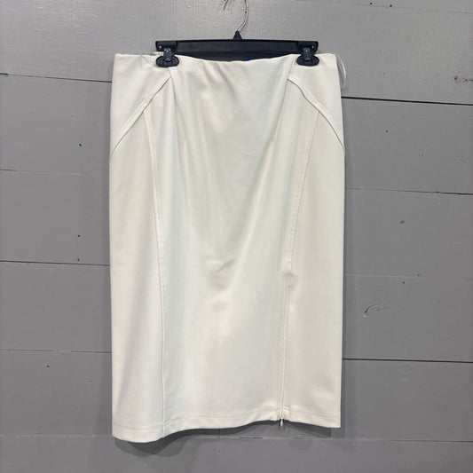 DONNA KARAN,PENCIL SKIRT ,WHT,L