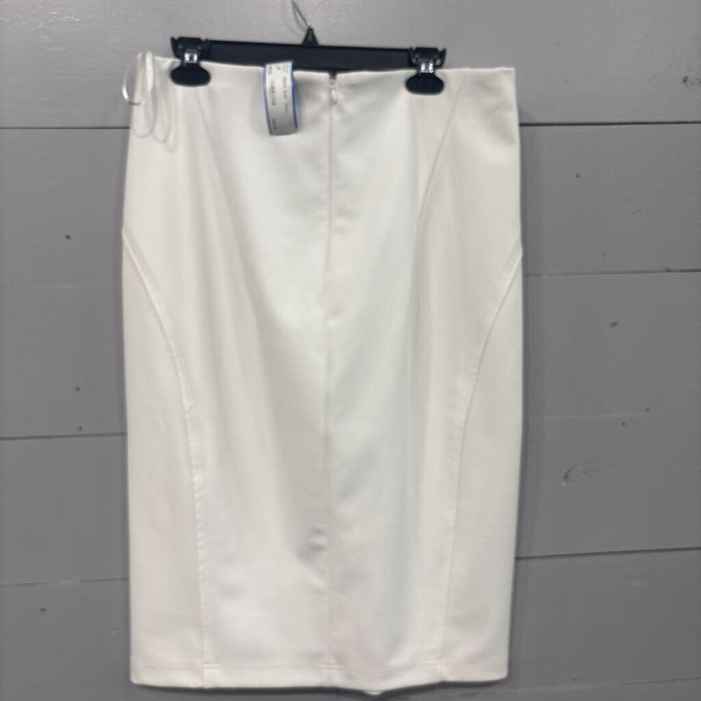 DONNA KARAN,PENCIL SKIRT ,WHT,L