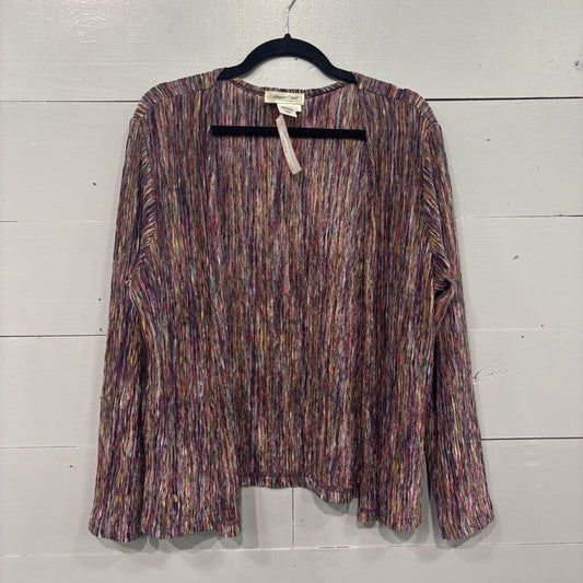 MULTI STRIPED CARDIGAN,MULTI ,L