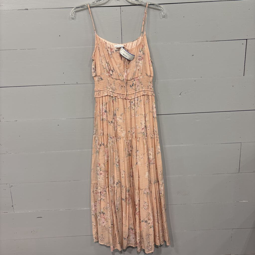 FLORAL DRESS,PINK,S