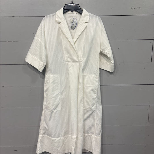 CLUB MONACO,COLLARED POCKET DRESS,WHT,XS