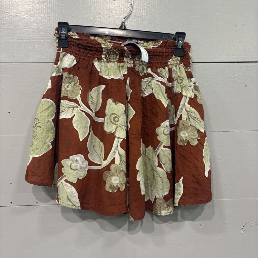 BUCKET LIST,FLORAL SHORTS,BRN GRN,S/M