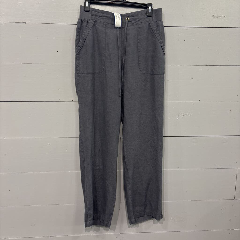 LINEN BLEND PANT ,GRY/BLUE,S