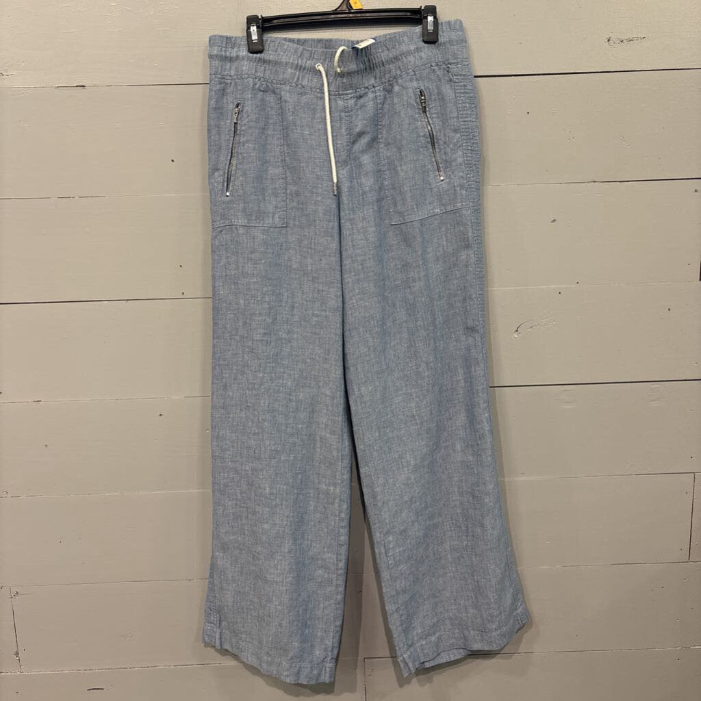 ATHLETA,LINEN BLEND PANT ,BLUE ,10