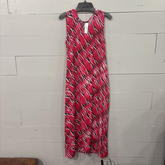 APNY,PATTERNED SHEER DRESS,PINK BLK WHT,M