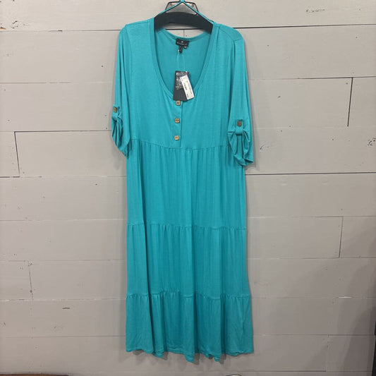 MARBLE,NWT TIERED DRESS,AQUA,XL