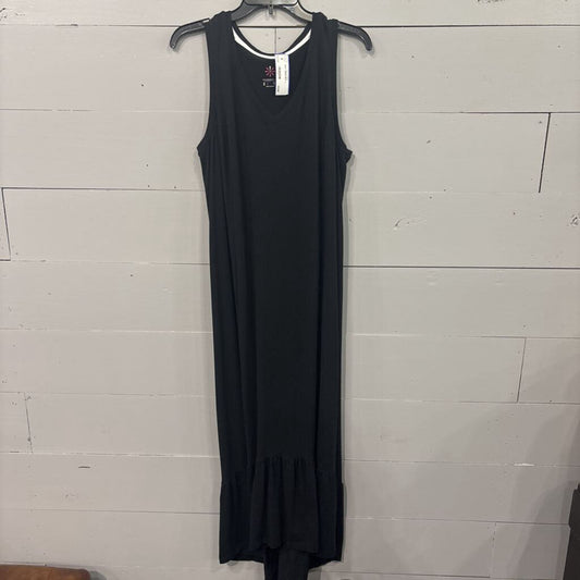 ISAAC MIZRAHI, MAXI DRESS,BLK ,L