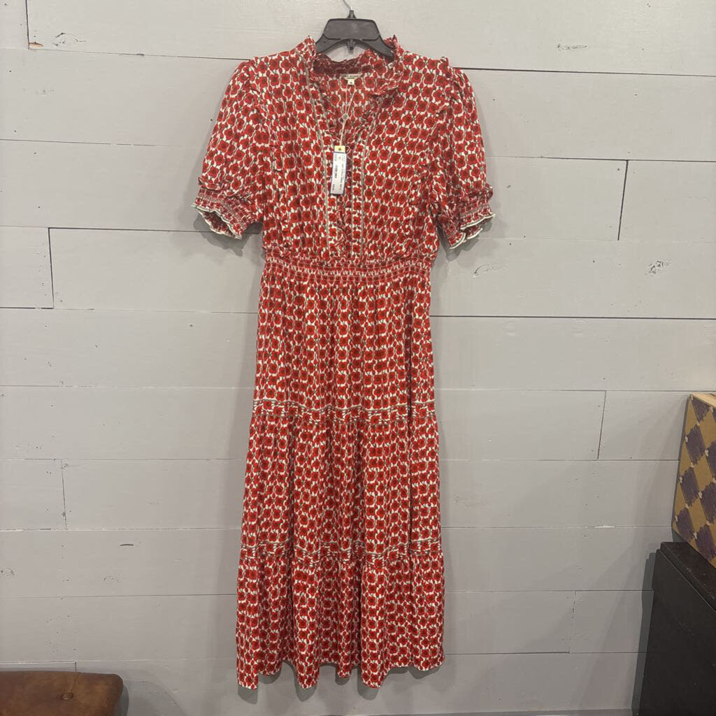 MAX STUDIO,NWT FLORAL DRESS ,RED,1X