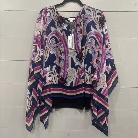 NWT PATTERNED TOP,PUR BLUE ,3
