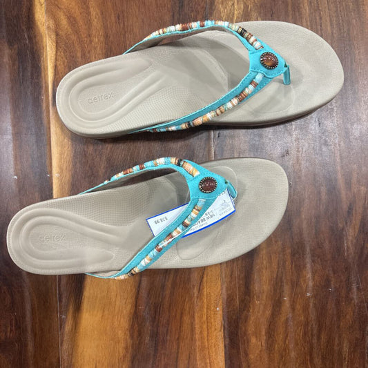 AETREX,NEW BEADED SANDAL ,TEAL ,9-9.5