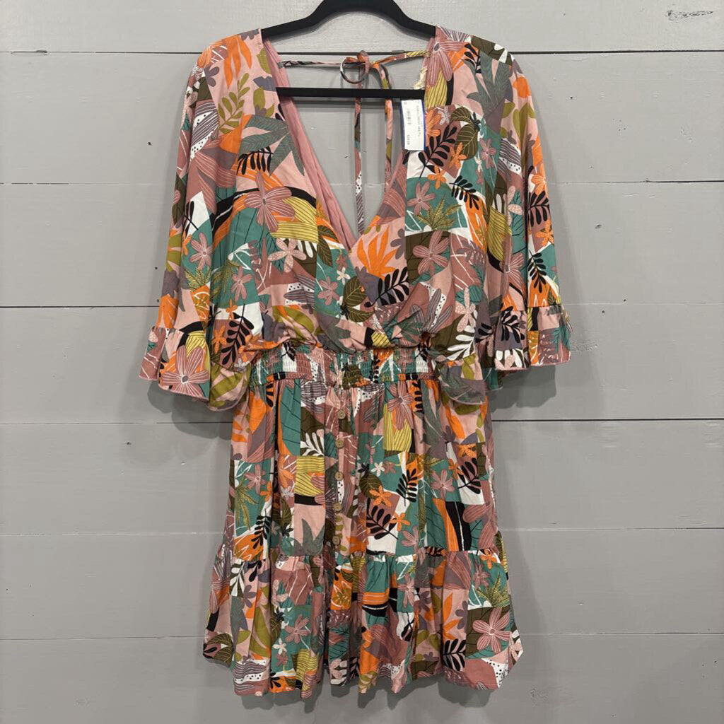 EASEL,FLORAL DRESS ,MULTI,L