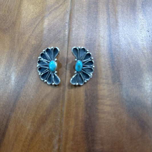 TURQ EARRING ,SILVER TUR