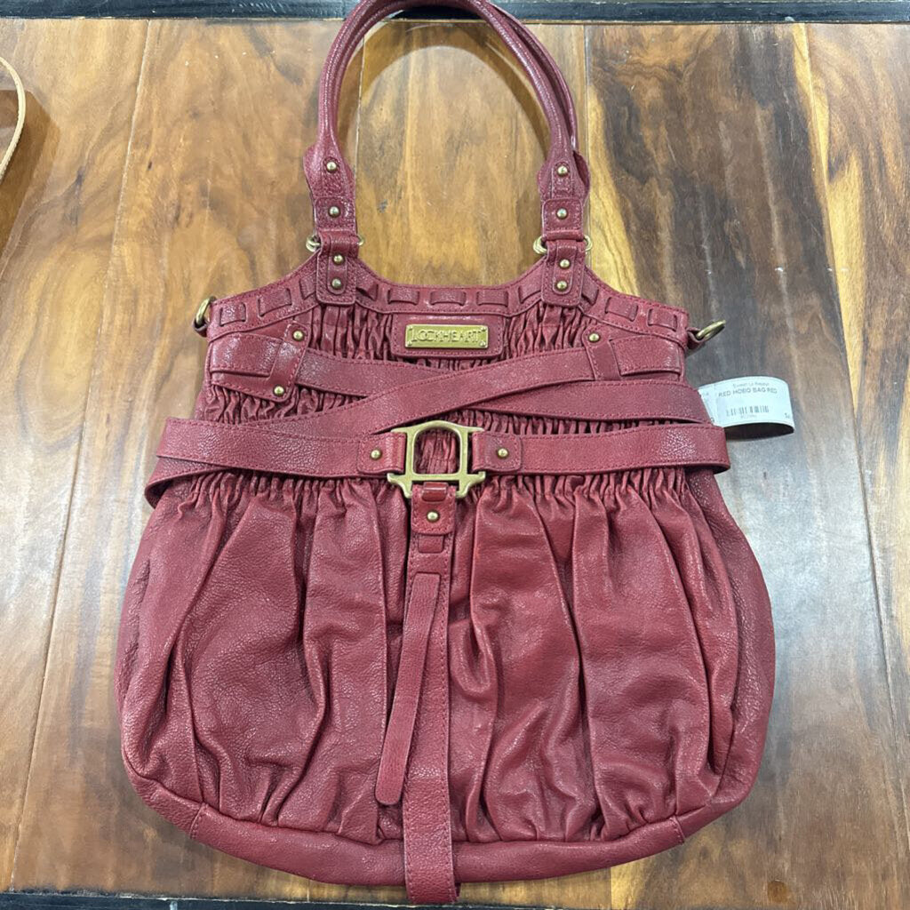 LOCKHEART,RED HOBO BAG,RED