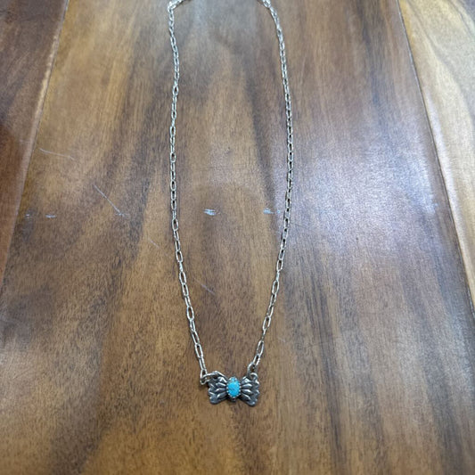 STERLING TUR BOW NECKLACE