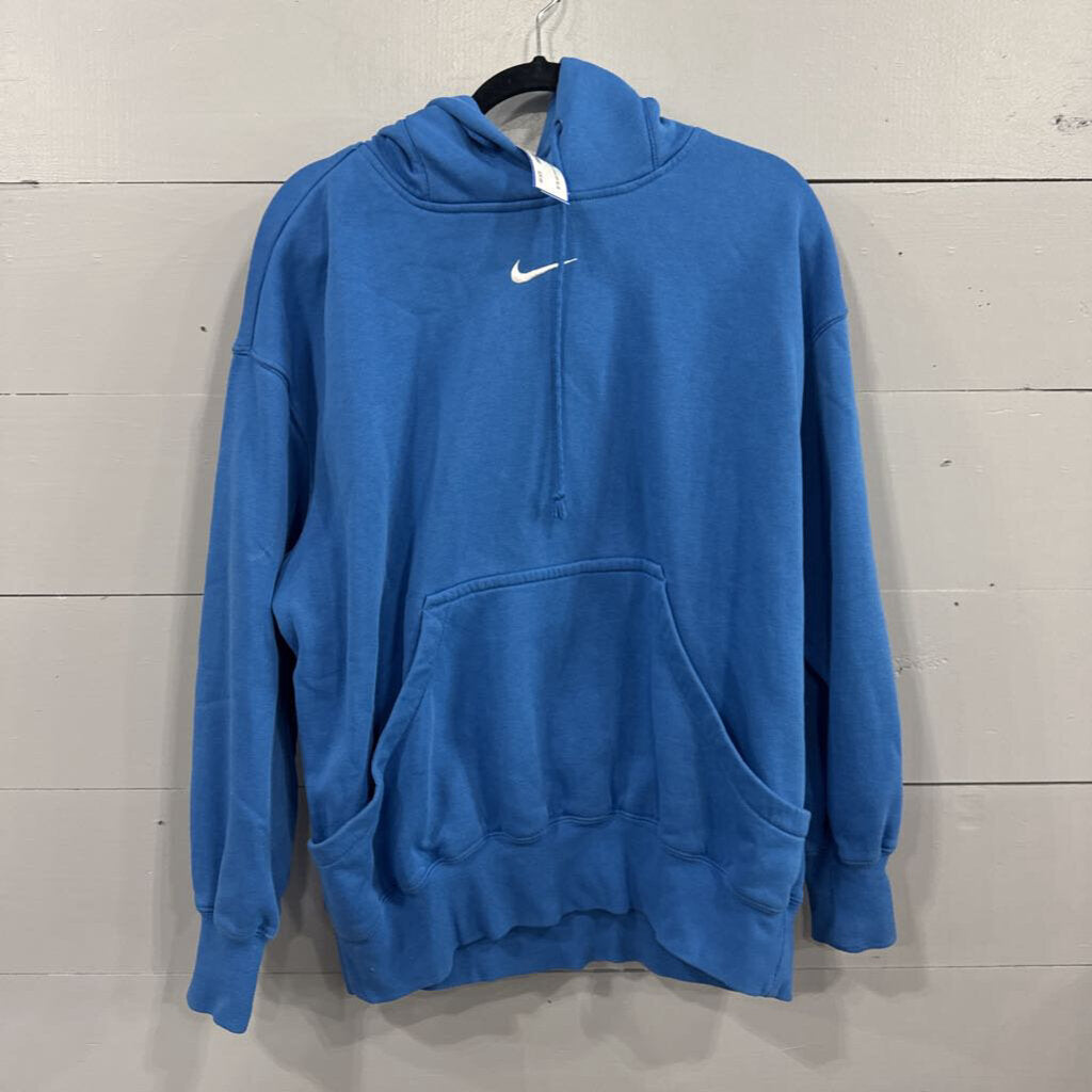 NIKE,NIKE HOODIE SWEATER,BLUE WHT,M