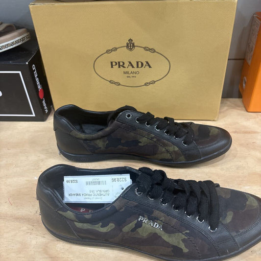 PRADA,AUTHENTIC PRADA SNEAKER,GRN BLK,39.5