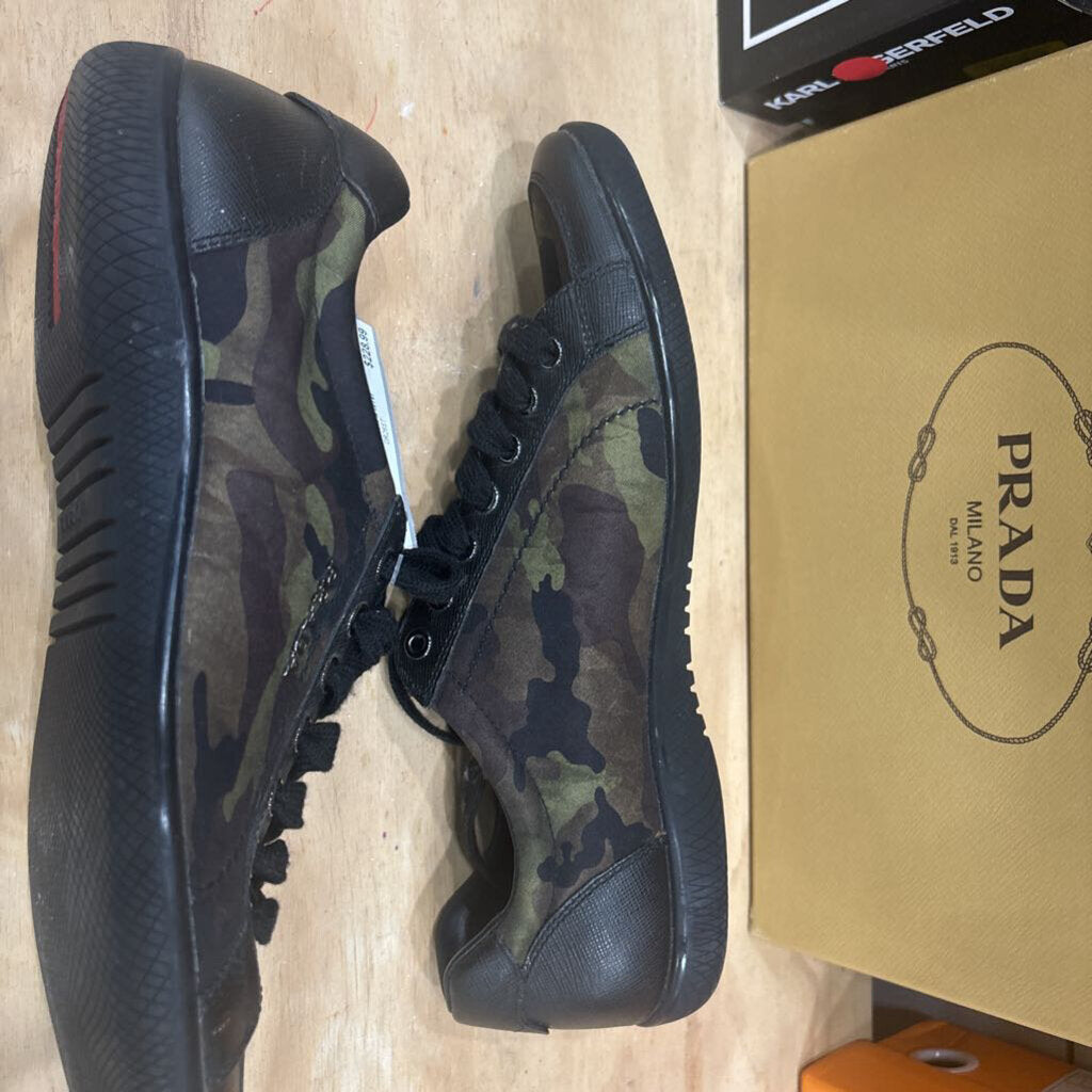 PRADA,AUTHENTIC PRADA SNEAKER,GRN BLK,39.5