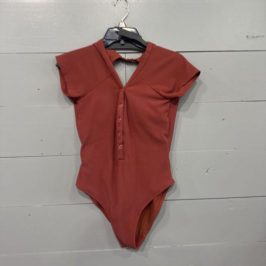BUDDY LOVE,*BUTTON UP BODYSUIT,RED ,M