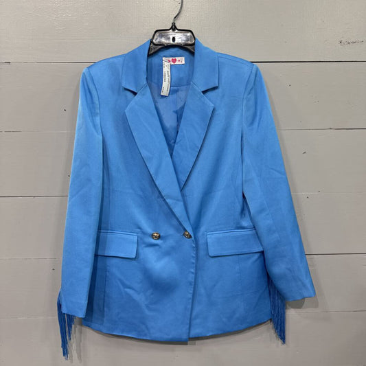 BUDDY LOVE, BLAZER JACKET W/FRINGE,BLUE ,S