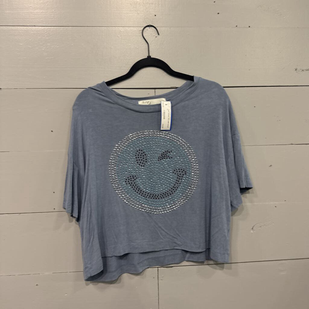 VINTAGE HAVANA,*SOFT BLING TEE SHIRT,BLUE ,M