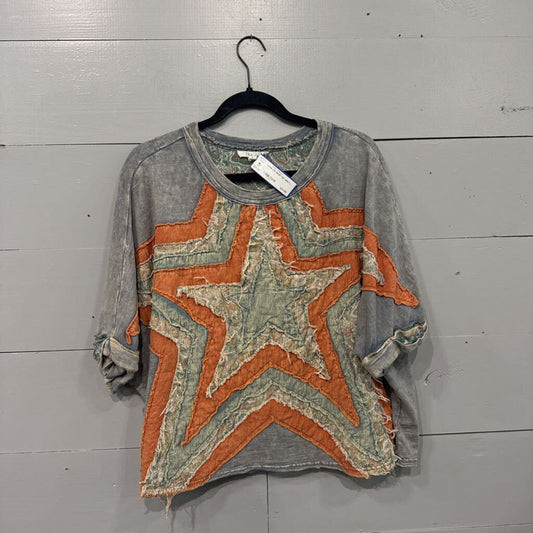 OLI & HALI,*STAR OS CROP TEE,GREY,L