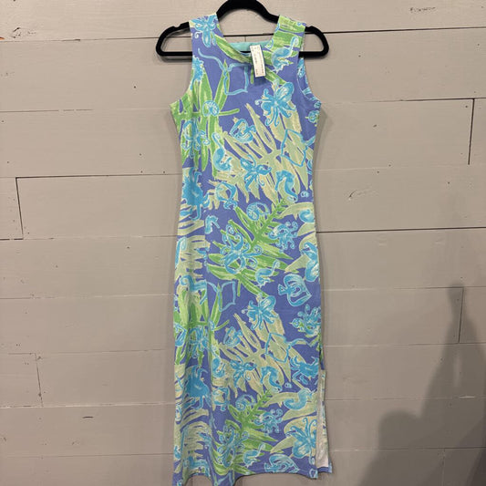 ANA CLARE,*OCTOPUS MAXI DRESS,BLUE ,S