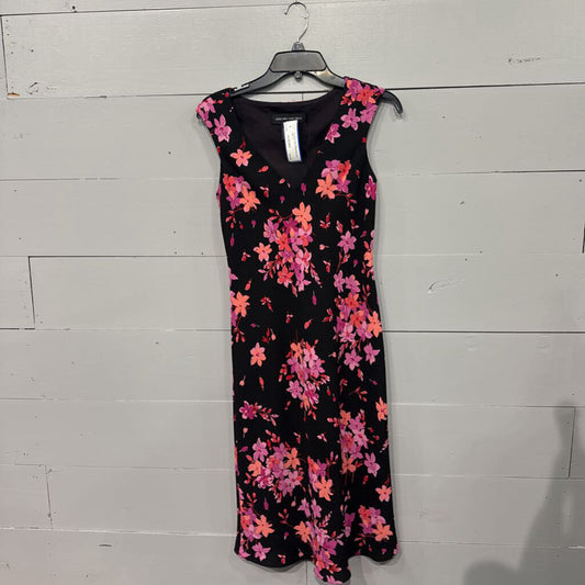 JONES NEW YORK,*FLORAL MIDI DRESS,BLACK PINK ,4