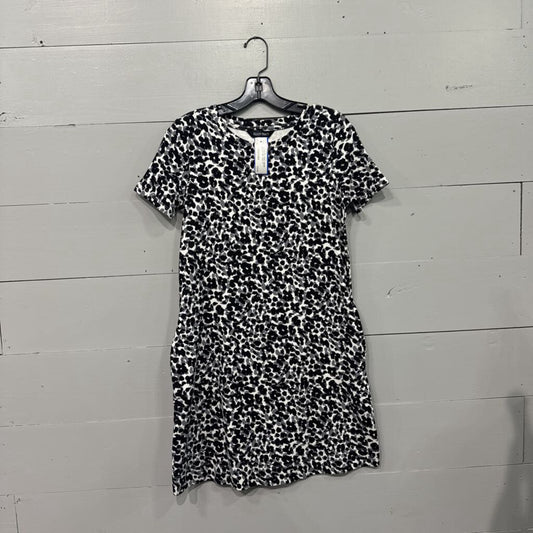 ELLEN TRACY,*LEOPARD PRINT DRESS,BLACK GRY WHT ,S
