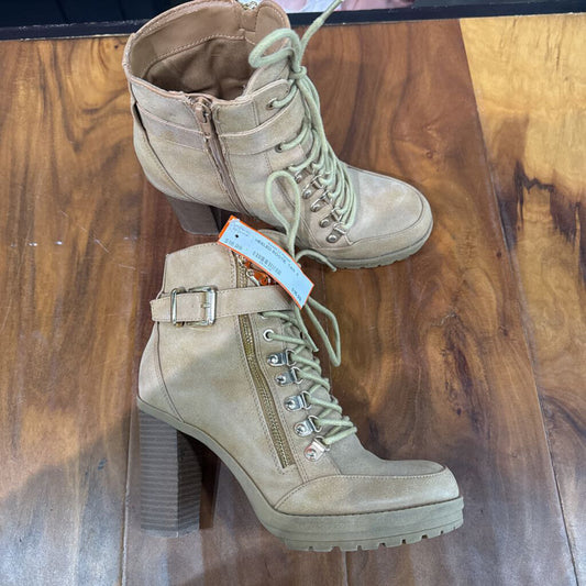 GUESS,HEELED BOOTIE ,TAN ,8