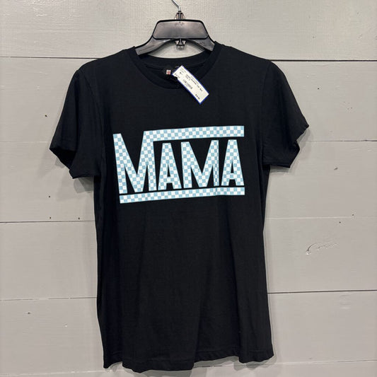MAMA GRAPHIC TOP ,BLK TEAL,S