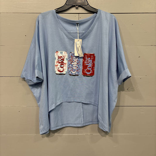 COKE GRAPHIC TOP ,BLUE RED,L