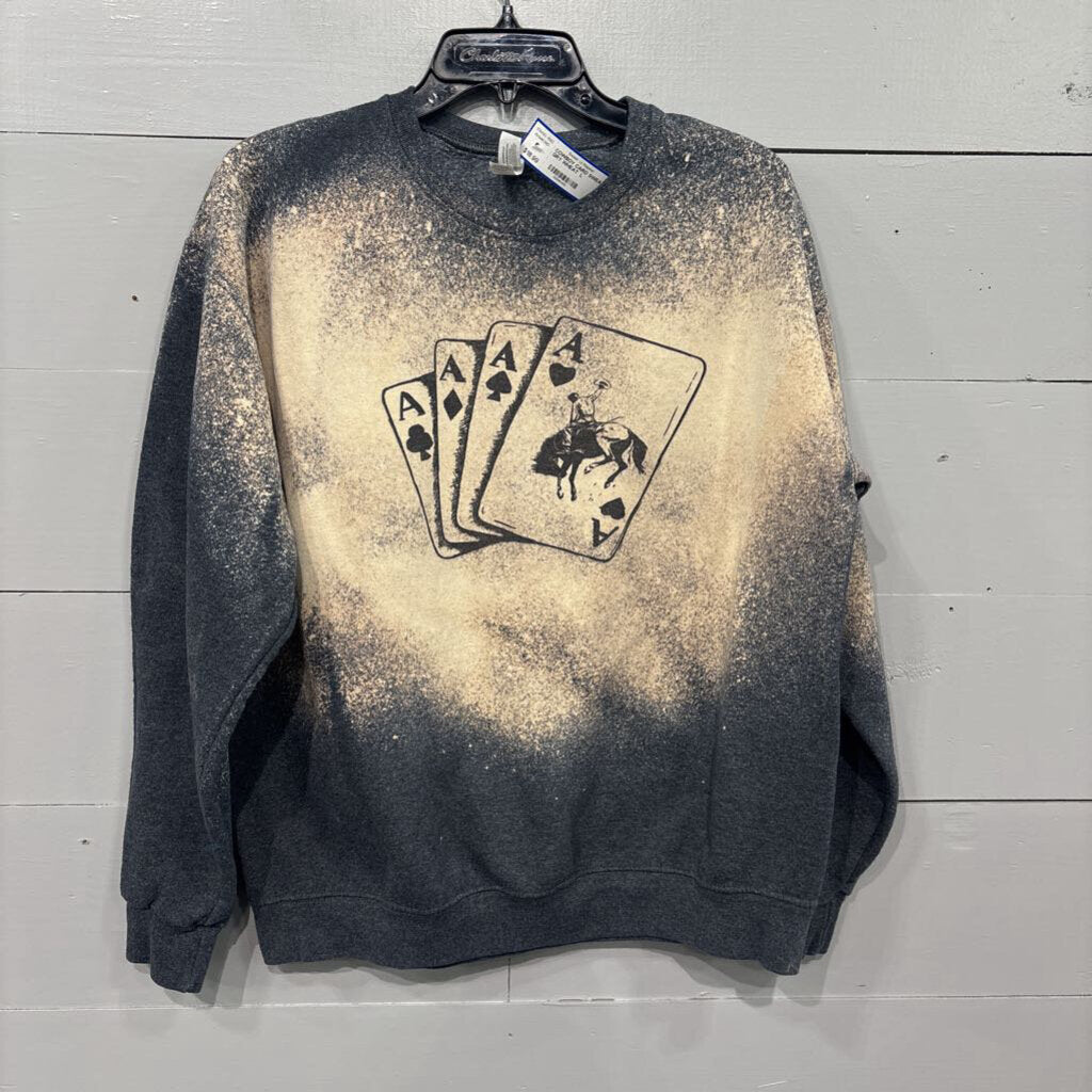 CANVAS,COWBOY CARD SWEATER,GRY WHEAT ,L