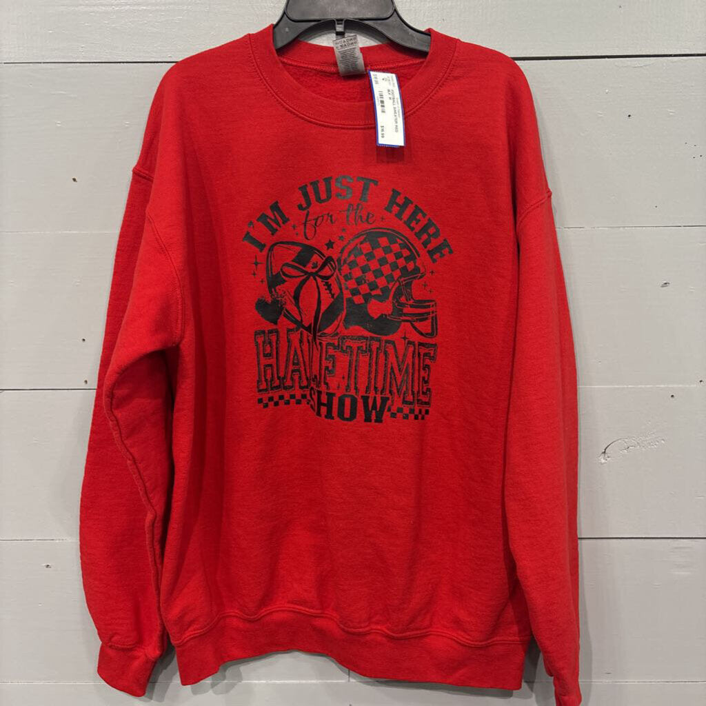 GILDAN,FOOTBALL SWEATER,RED BLK ,M