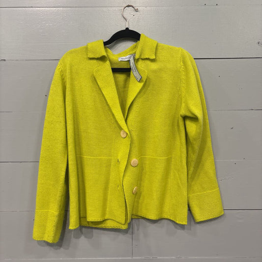 MISSOOK,BUTTON CARDIGAN SWEATER,neon grn ,xl