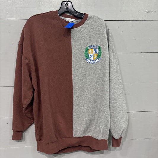 FITZ + EDDIE,COLORBLOCK WORLD SWEATER,GRY BRN ,OS