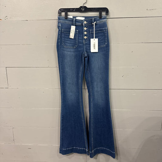 VERVET,*NWT DENIM MID RISE FLARE JEANS,BLUE ,26