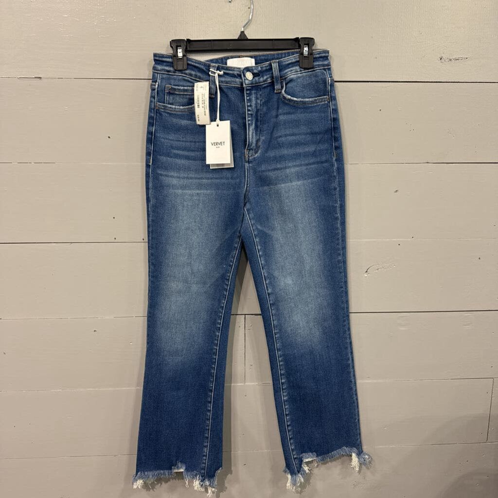 VERVET,*NWT DENIM RAW EDGE JEANS,BLUE ,28
