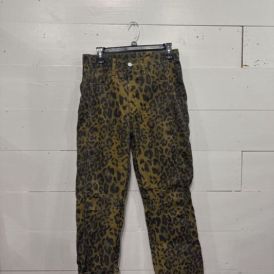 KKJ,NWT LEOPARD BARREL PANTS,LEOPARD,S