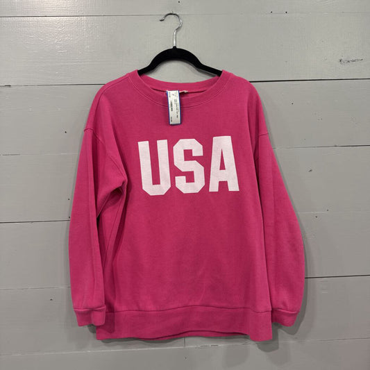 MAZIK,USA SWEATER TOP ,PINK WHT,S