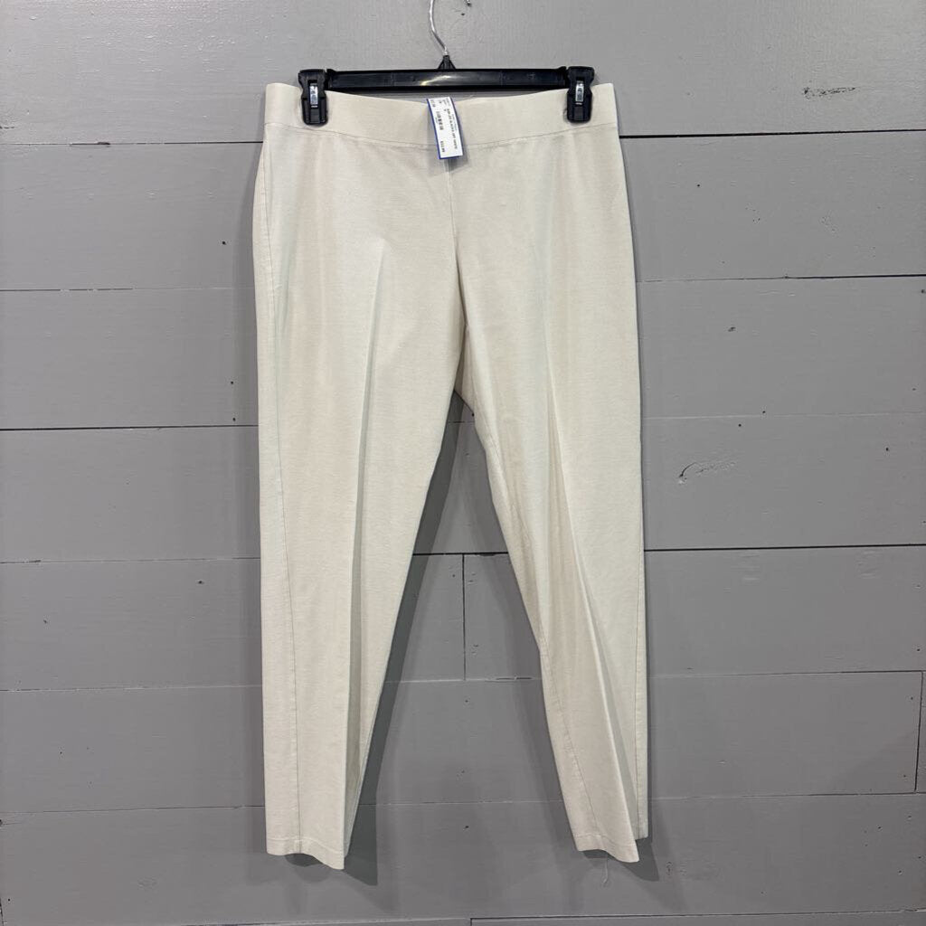 EILEEN FISHER,SLIM LEG SLACKS,OFF WHITE,14
