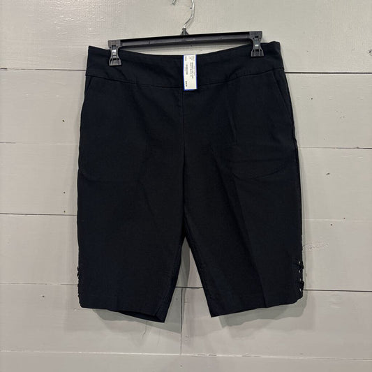 LIOR,BERMUDA SIDE LACE SHORTS,BLACK,14