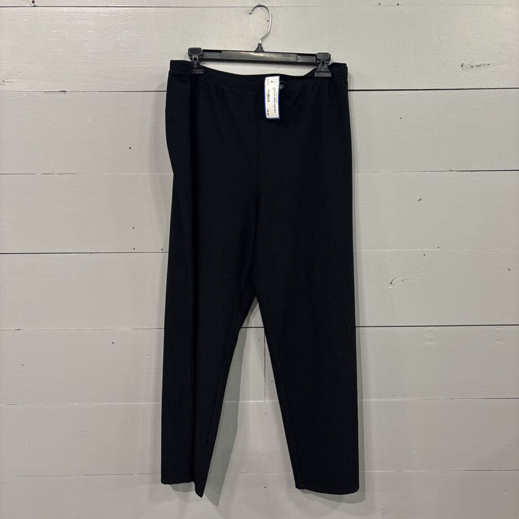 EILEEN FISHER,WIDE LEG ANKLE PANT,BLK,XL