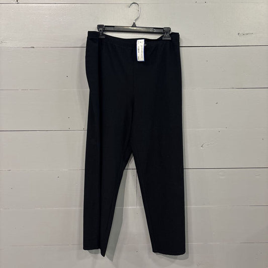 EILEEN FISHER,WIDE LEG ANKLE PANT,BLK,XL