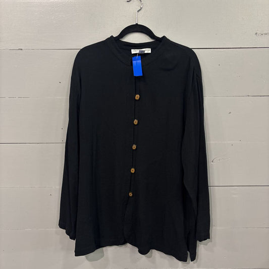 TUNIC BUTTON TOP ,BLK ,XL