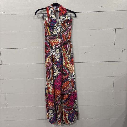 MAUVE,*HALTER PRINT DRESS,MULTI,S