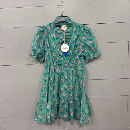 UMGEE,*NWT V NECK RUFFLE DRESS,GREEN,L