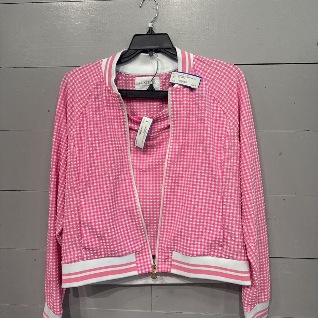 LILLY PULITZER,LP PLAID ATHLETIC SKIRT,PINKWHITE,L